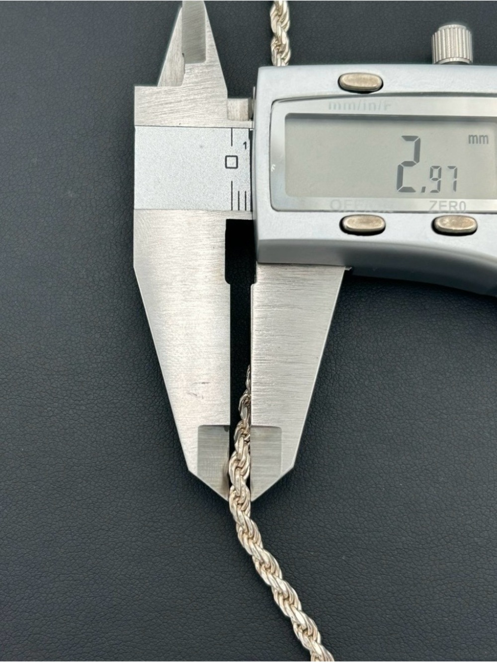Sterling Silver 3mm Men’s Rope Chain - Picture 5 of 6